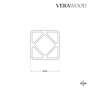 Kare İçi Kare Ahşap Sunum Tabağı