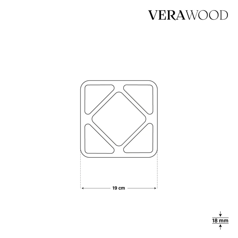 Kare İçi Kare Ahşap Sunum Tabağı