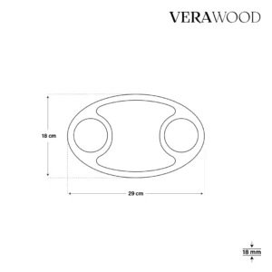 Bölmeli Elips Ahşap Sunum Tabağı