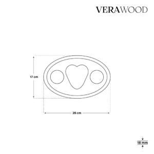 Kalpli Elips Ahşap Sunum Tabağı