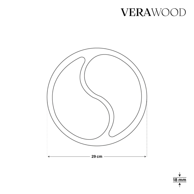 Yin Yang (3’lü Set) Ahşap Sunum Tabağı