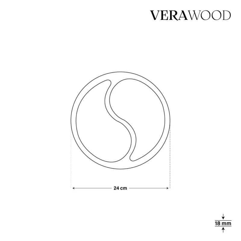 Yin Yang (3’lü Set) Ahşap Sunum Tabağı