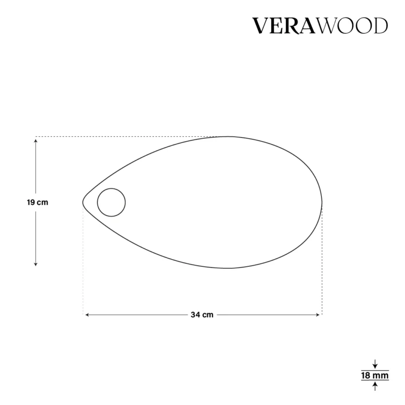 Ahşap Kesme Tahtası Su Damlası (2’li Set)