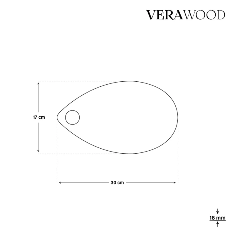 Ahşap Kesme Tahtası Su Damlası (2’li Set)