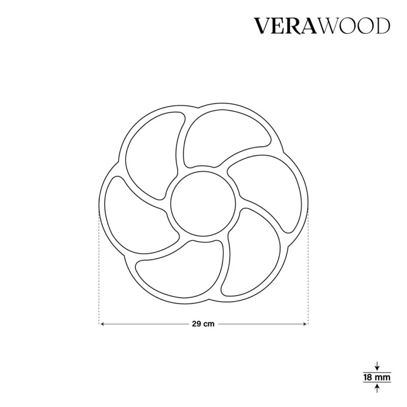 Çiçek Kesim Ahşap Sunum Tabağı