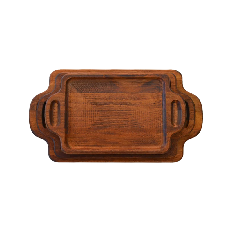 Ahşap Tepsi Kulplu Set (3’lü Set)