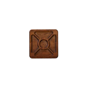 Ortası Yuvarlak Kare Küçük Boy Ahşap Sunum Tabağı