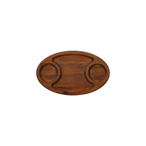 Bölmeli Elips Ahşap Sunum Tabağı