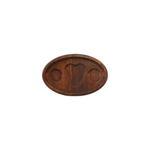 Kalpli Elips Ahşap Sunum Tabağı