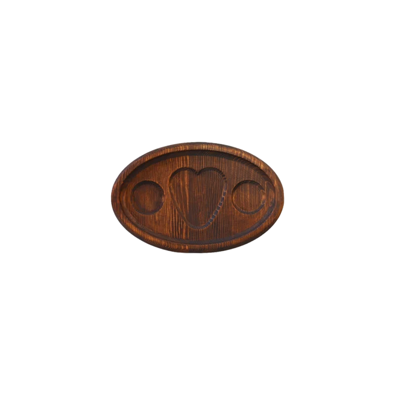 Kalpli Elips Ahşap Sunum Tabağı