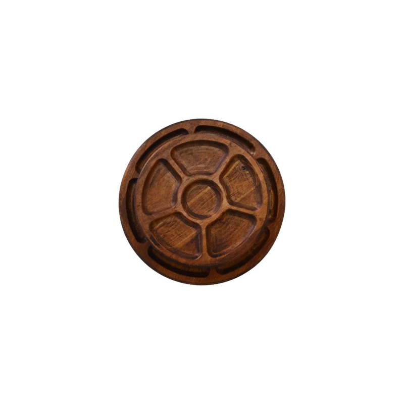 6 Bölmeli (2'li Set) Ahşap Sunum Tabağı