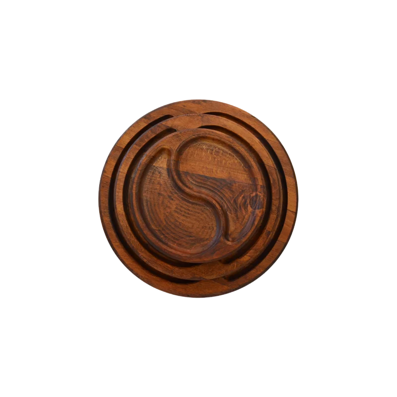 Yin Yang (3’lü Set) Ahşap Sunum Tabağı