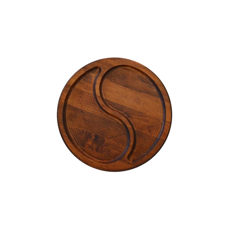 Yin Yang Büyük Boy Ahşap Sunum Tabağı