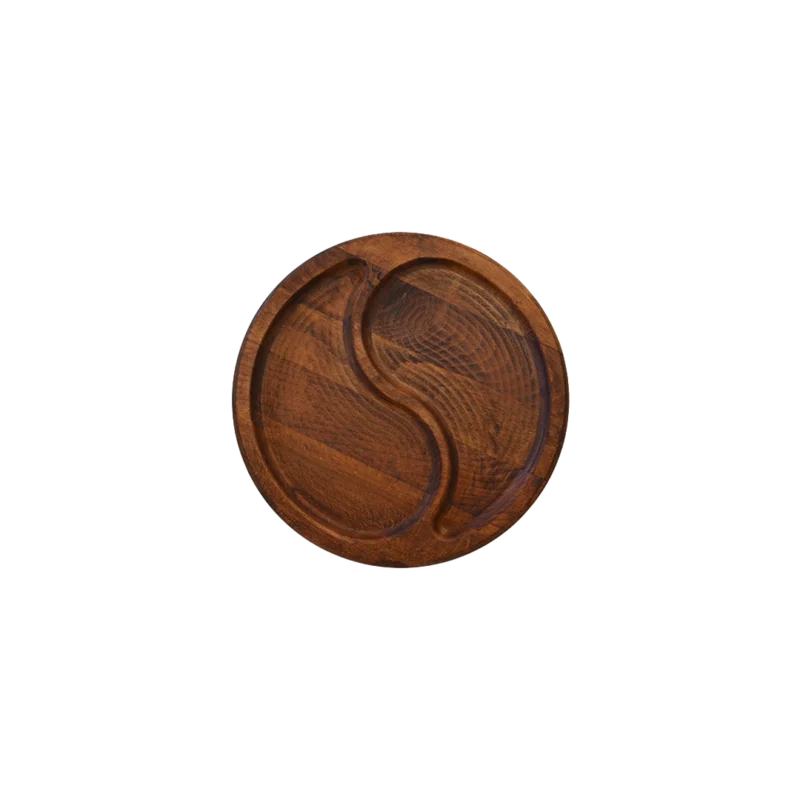 Yin Yang Orta Boy Ahşap Sunum Tabağı