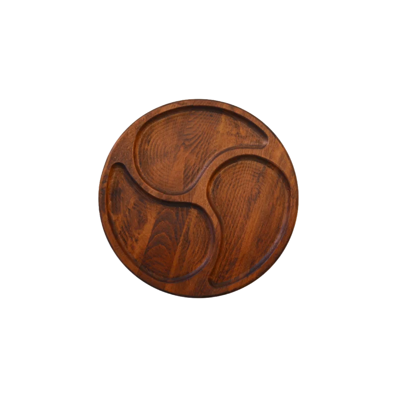 3’lü Sarmal Büyük Ahşap Sunum Tabağı