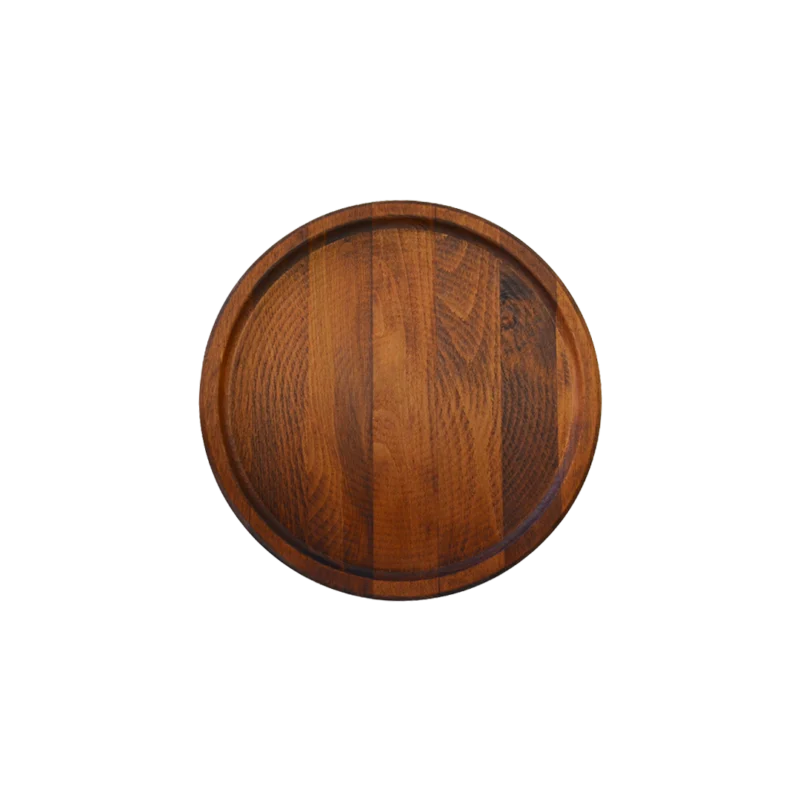Yuvarlak Büyük Boy Ahşap Sunum Tabağı