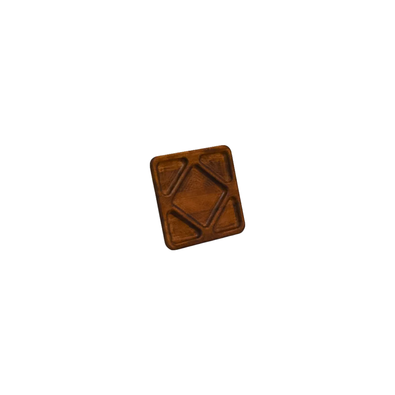 Kare İçi Kare Ahşap Sunum Tabağı