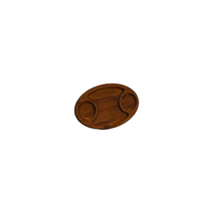 Bölmeli Elips Ahşap Sunum Tabağı