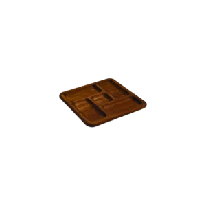 Köşeli Sarmal Kare Ahşap Sunum Tabağı
