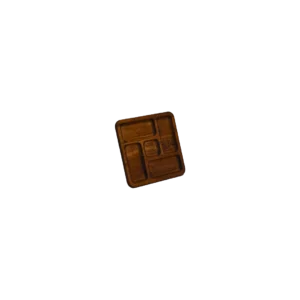 Köşeli Sarmal Kare Ahşap Sunum Tabağı