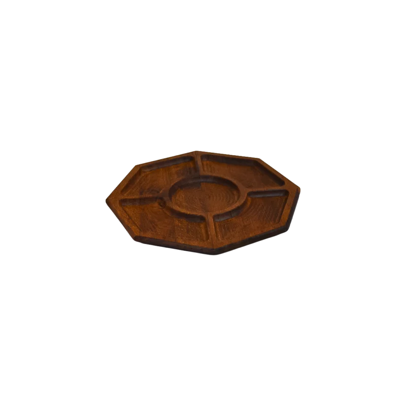 Sekizgen Kesim Ahşap Sunum Tabağı
