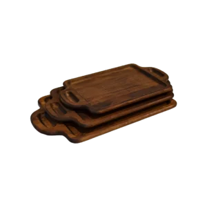 Ahşap Tepsi Kulplu Set (3’lü Set)