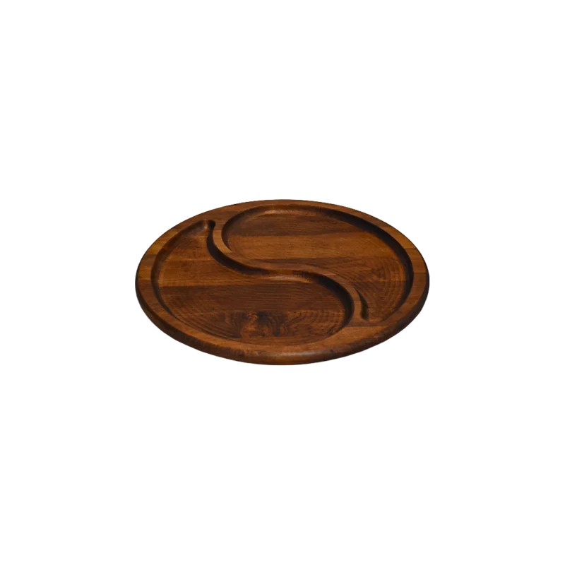 Yin Yang Büyük Boy Ahşap Sunum Tabağı