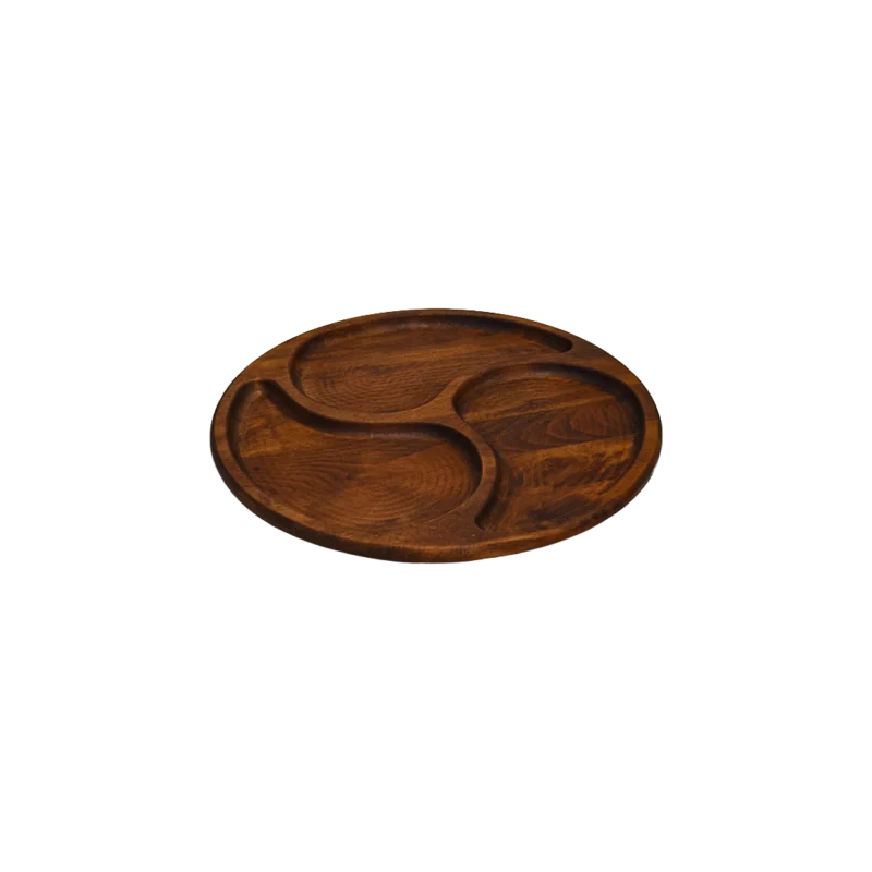 3’lü Sarmal Büyük Ahşap Sunum Tabağı