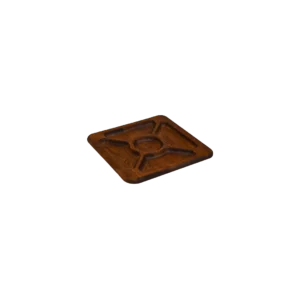 Ortası Yuvarlak Kare Küçük Boy Ahşap Sunum Tabağı