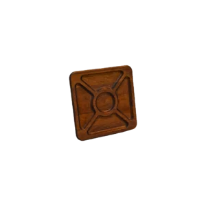 Ortası Yuvarlak Kare Orta Boy Ahşap Sunum Tabağı