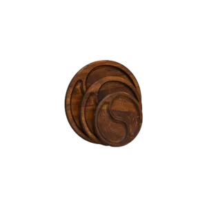 Yin Yang (3’lü Set) Ahşap Sunum Tabağı