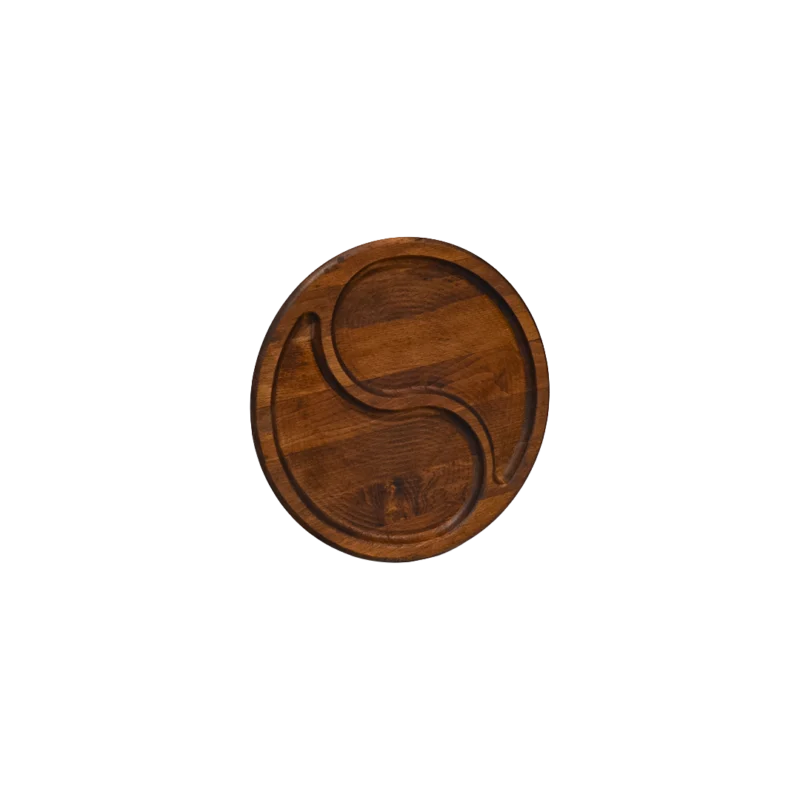 Yin Yang Büyük Boy Ahşap Sunum Tabağı