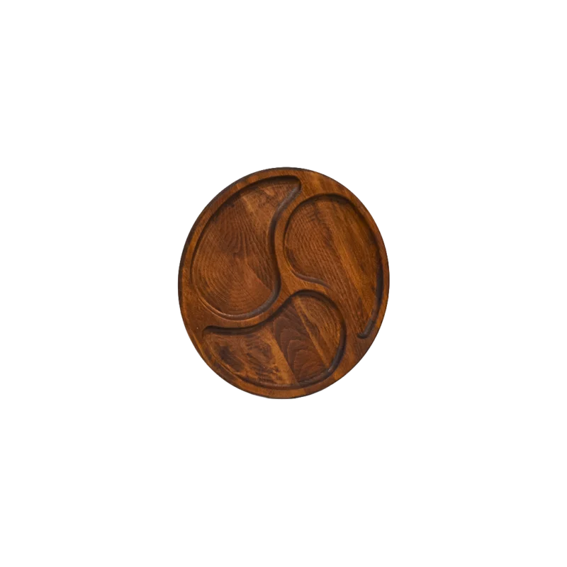 3’lü Sarmal Büyük Ahşap Sunum Tabağı