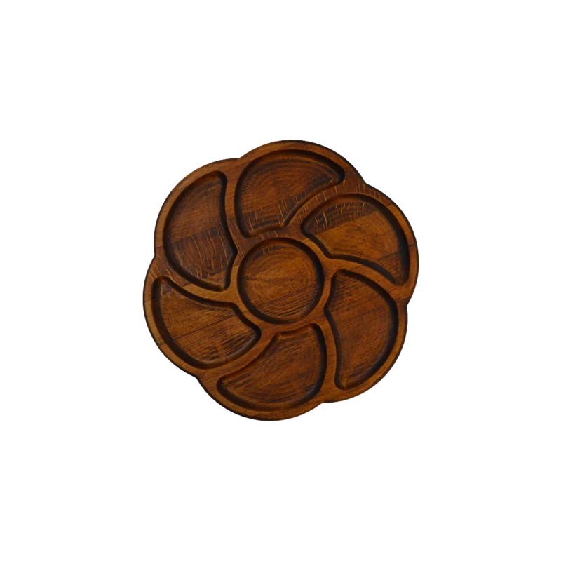 Çiçek Kesim Ahşap Sunum Tabağı