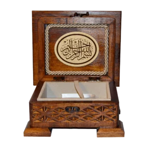 Dekoratif Ahşap Kuran Kutusu Cep Boy