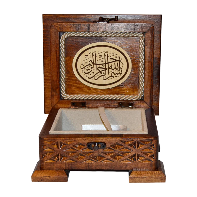 Dekoratif Ahşap Kuran Kutusu Cep Boy
