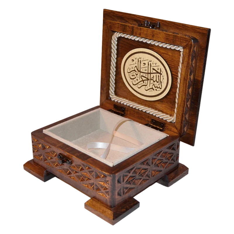 Dekoratif Ahşap Kuran Kutusu Cep Boy