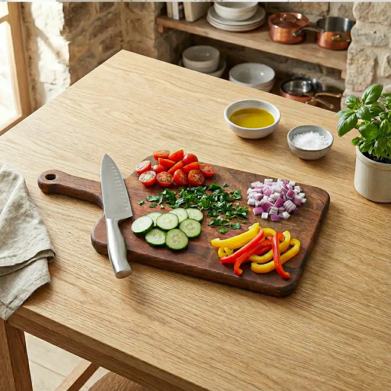 Ahşap Kesme Tahtası Kulplu Orta Boy