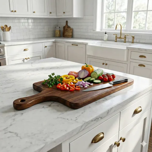 Ahşap Kesme Tahtası Kulplu Büyük Boy