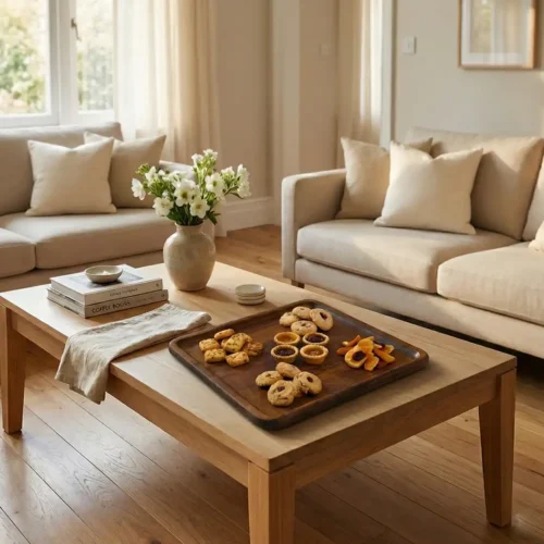 Kare Büyük Boy Ahşap Sunum Tabağı