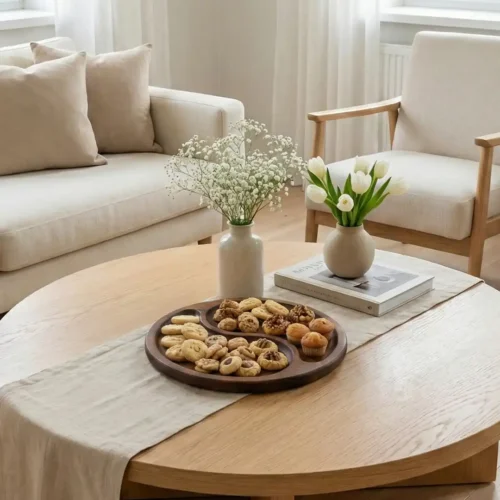 Yin Yang Orta Boy Ahşap Sunum Tabağı