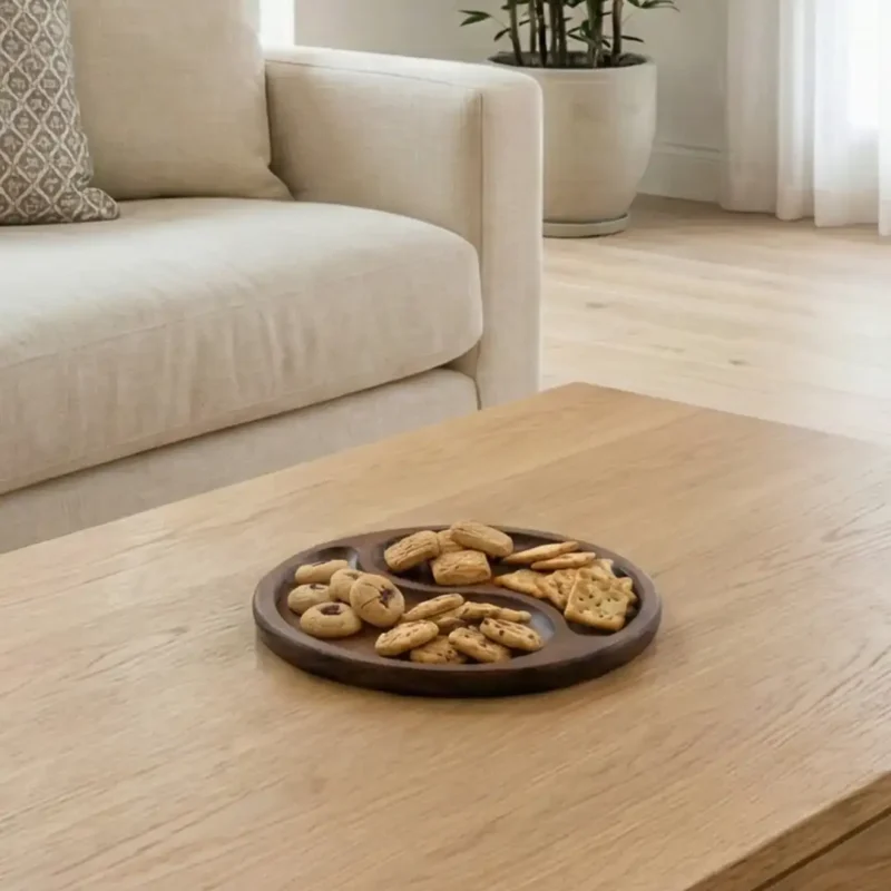 Yin Yang Küçük Boy Ahşap Sunum Tabağı
