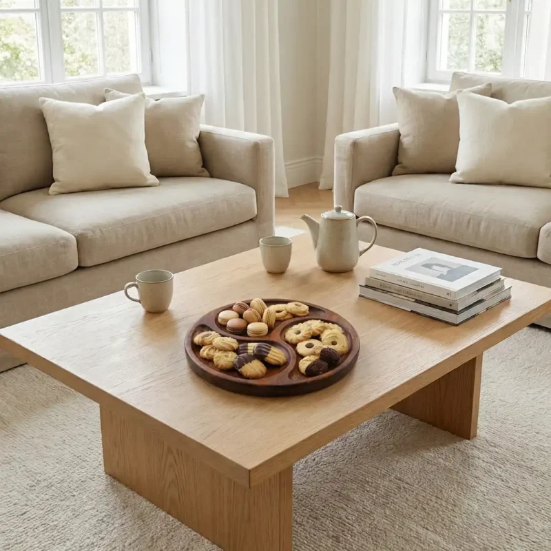 3’lü Sarmal Büyük Ahşap Sunum Tabağı