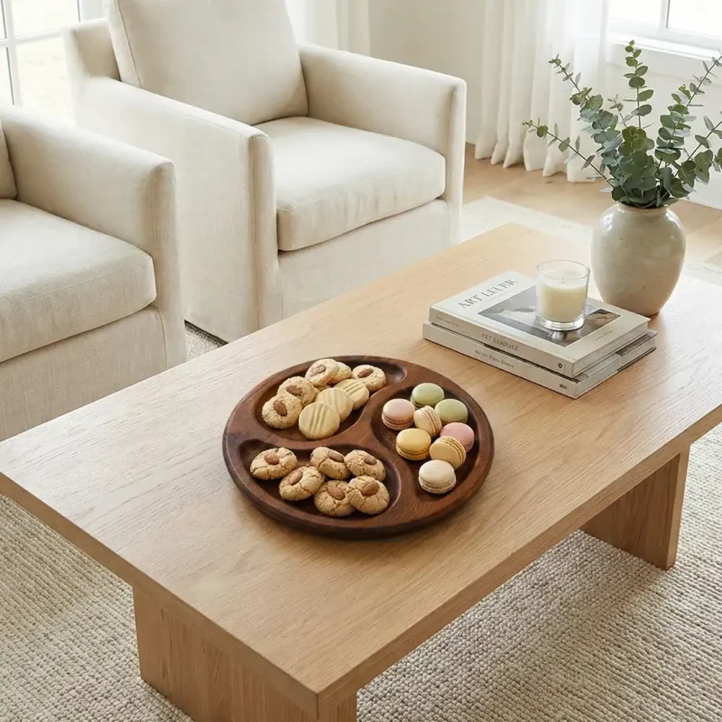 3’lü Sarmal Küçük Ahşap Sunum Tabağı