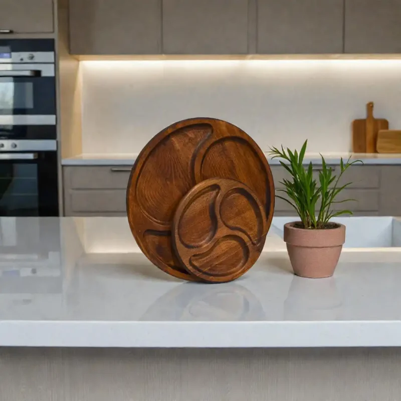 3’lü Sarmal (2'li Set) Ahşap Sunum Tabağı