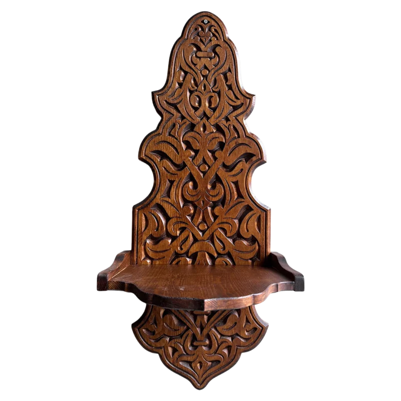 Dekoratif Ahşap Şamdanlık Rafı Büyük Boy