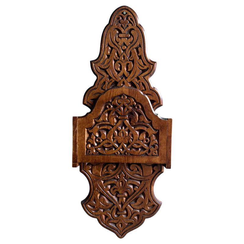 Dekoratif Ahşap Şamdanlık Rafı Büyük Boy