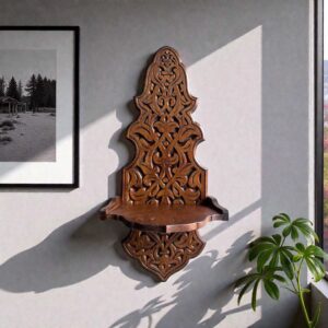 Dekoratif Ahşap Şamdanlık Rafı Büyük Boy