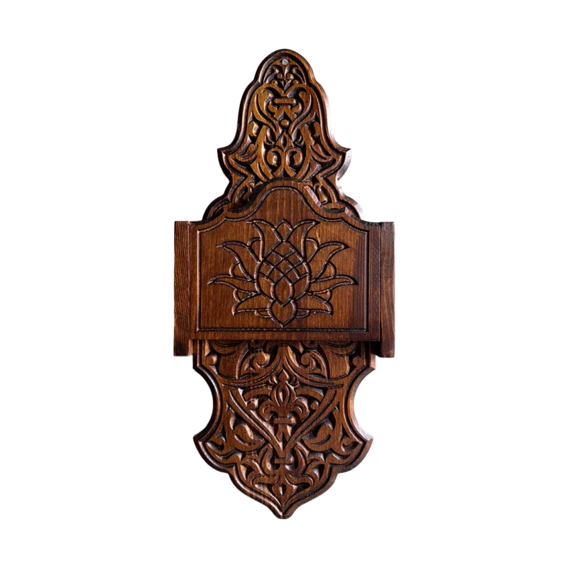 Dekoratif Ahşap Şamdanlık Rafı Orta Boy