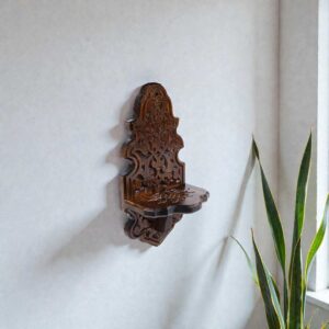 Dekoratif Ahşap Şamdanlık Rafı Mini Boy